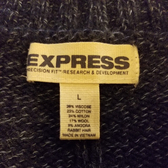 Express Dark Blue “Wide Neck” Sweater - Picture 8 of 9